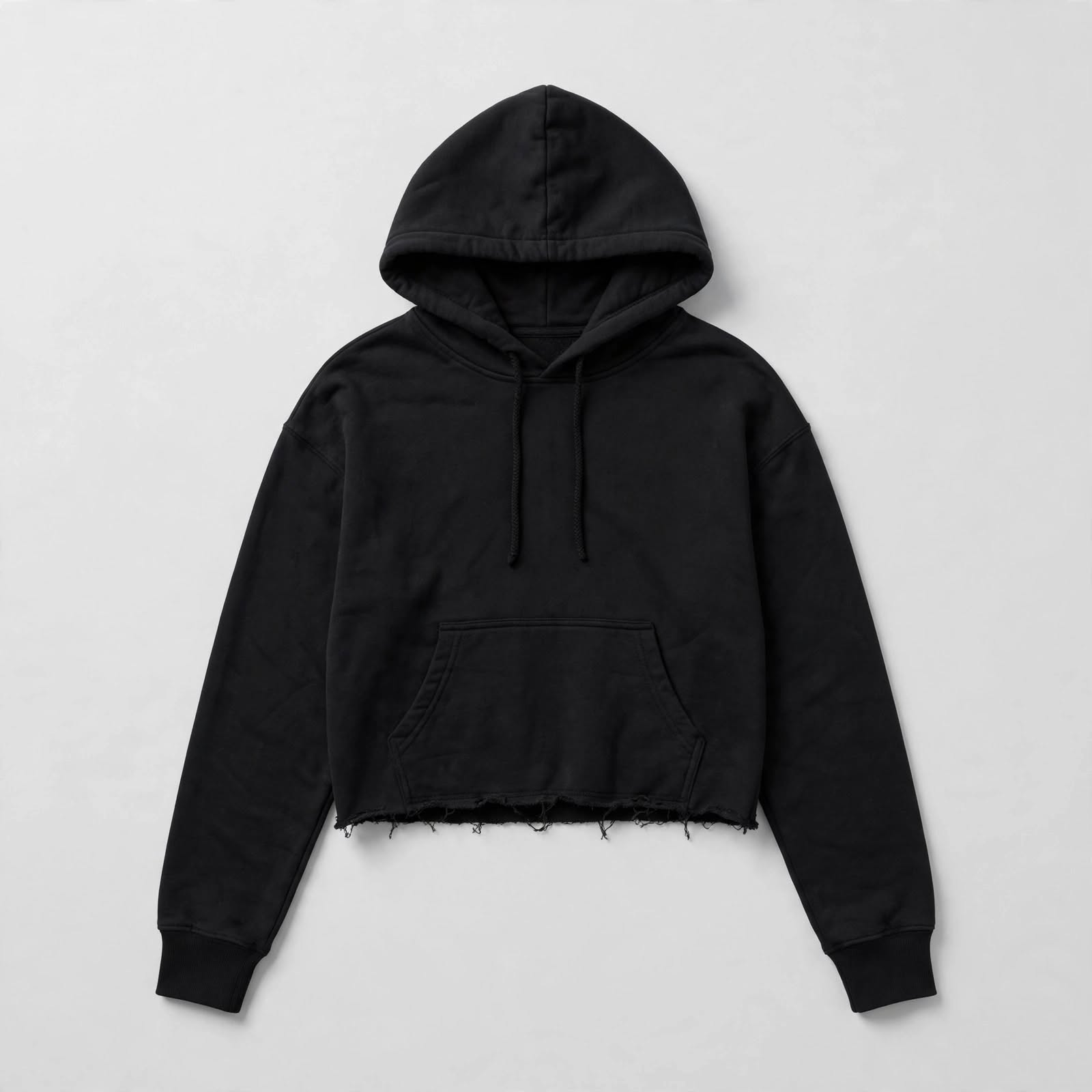 Cropped Raw Hem Women's Hoodie